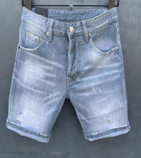 2021 italian european and american fashion men039s casual jean shorts highgrade washing pure hand grinding quality optimiza9838420, Blue